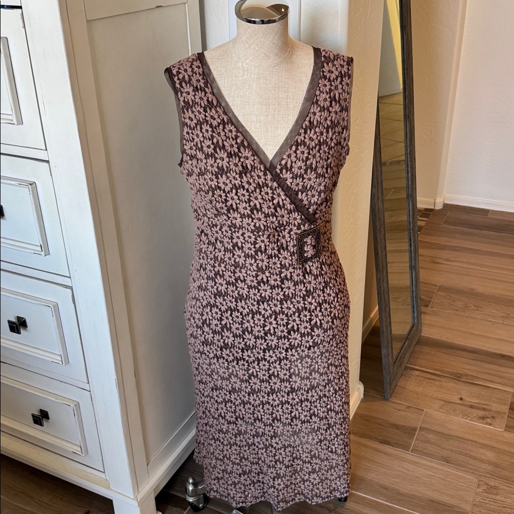 Joseph Ribkoff 14 stretch knit daisy flower design dress